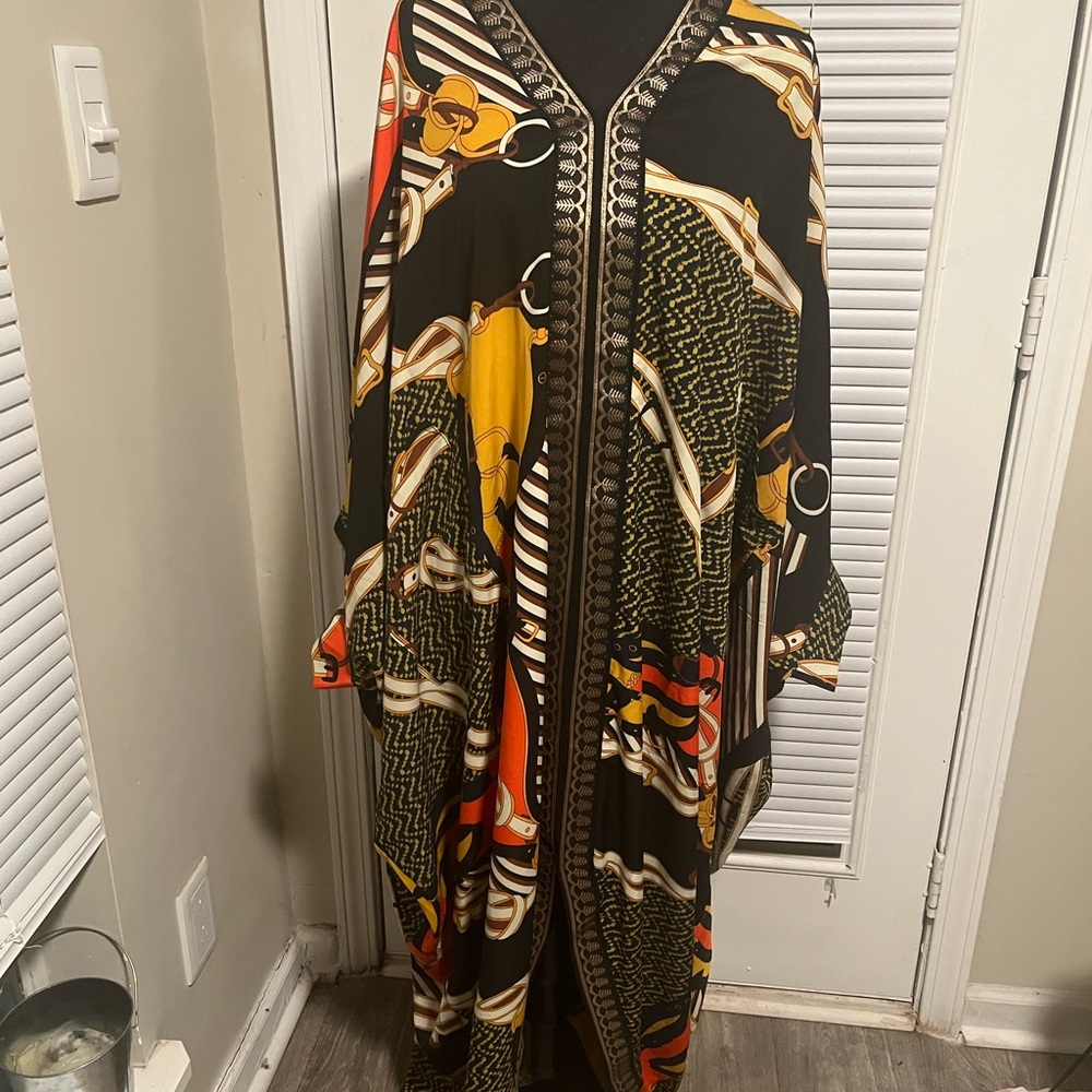 SHEIN Black and Yellow Maxi Dress